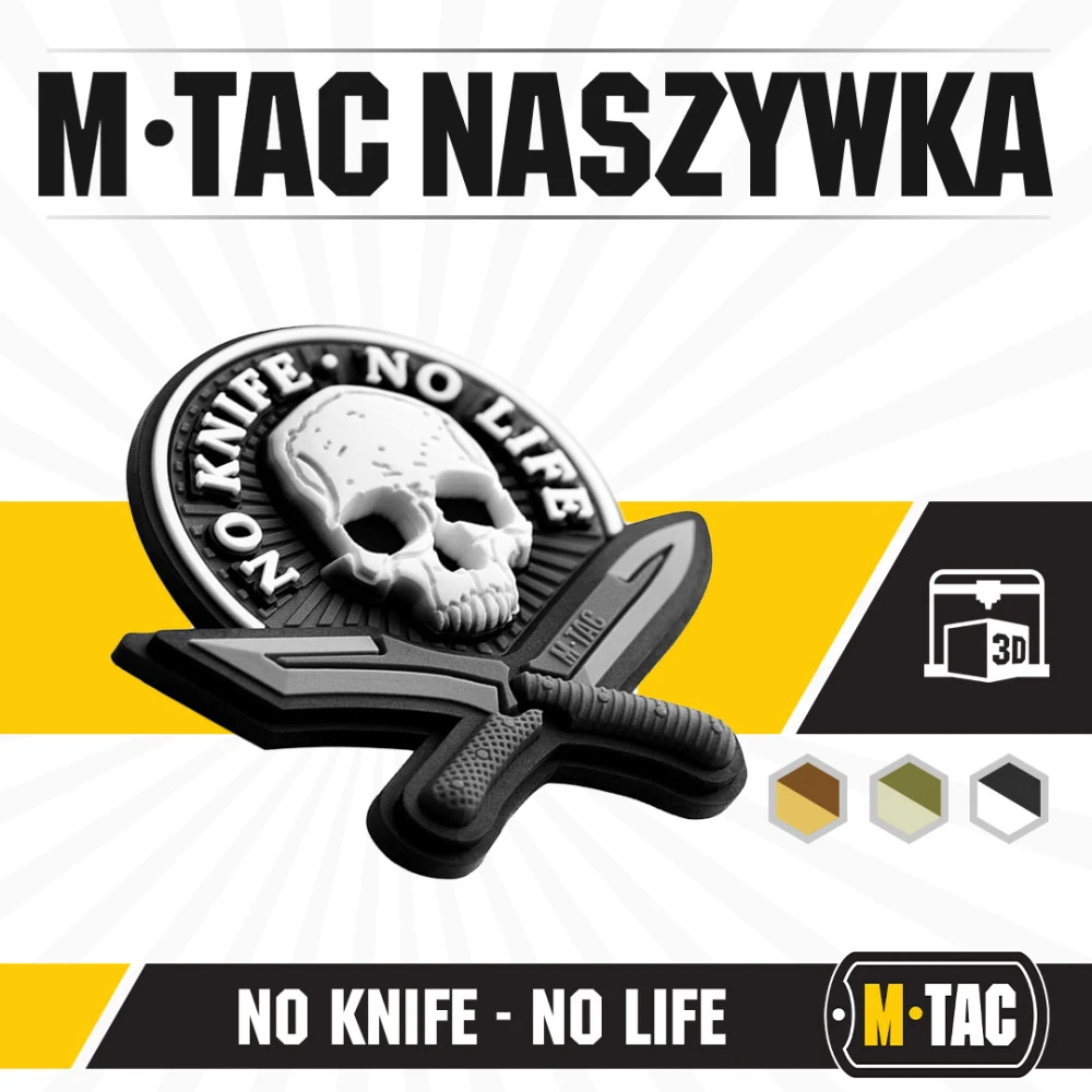M-Tac Patch No Knife - No Life 3D PVC Antsiuvas