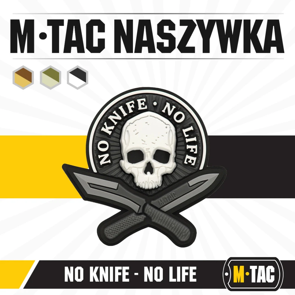 M-Tac Patch No Knife - No Life 3D PVC Antsiuvas