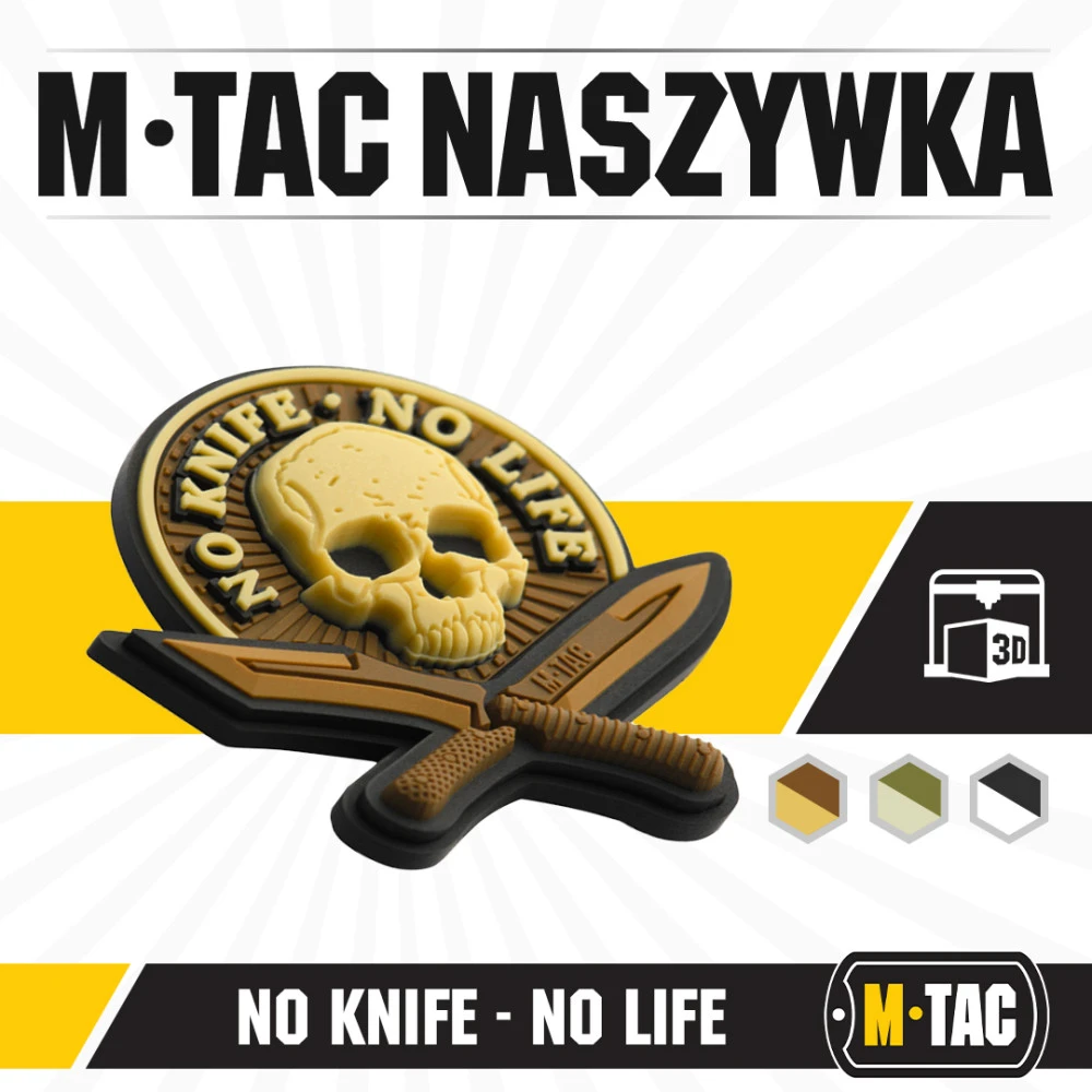 M-Tac Patch No Knife - No Life 3D PVC Antsiuvas