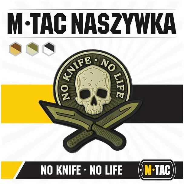 M-Tac Patch No Knife - No Life 3D PVC Antsiuvas