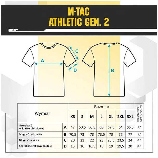 M-Tac Sweat-Wicking T-Shirt Athletic Tactical Gen.II Marškinėliai su Velcro antsiuvams