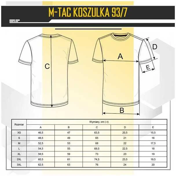 M-Tac T-Shirt 93/7 Medvilniniai marškinėliai su elastanu