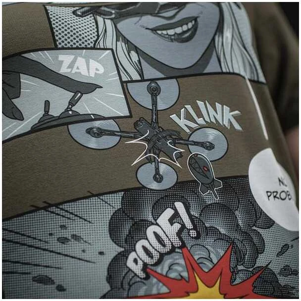 M-Tac T-Shirt Comics Drone Girl Marškinėliai su dronų motyvais