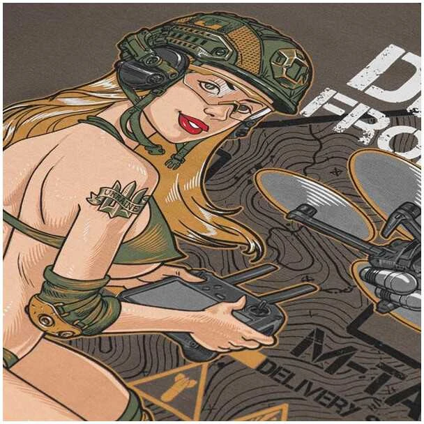 M-Tac T-Shirt Delivery Service Marškinėliai su dronų motyvais