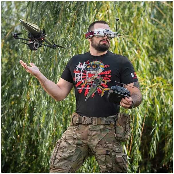 Kepurė M-Tac T-Shirt Kamikaze Spirit Marškinėliai su FPV dronų motyvais