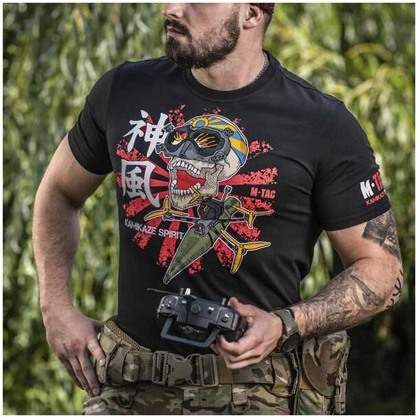 Kepurė M-Tac T-Shirt Kamikaze Spirit Marškinėliai su FPV dronų motyvais
