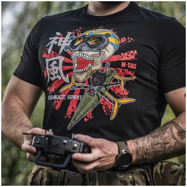 Kepurė M-Tac T-Shirt Kamikaze Spirit Marškinėliai su FPV dronų motyvais