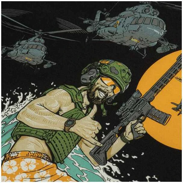 M-Tac T-Shirt Surf Club Marškinėliai su banglenčių motyvais