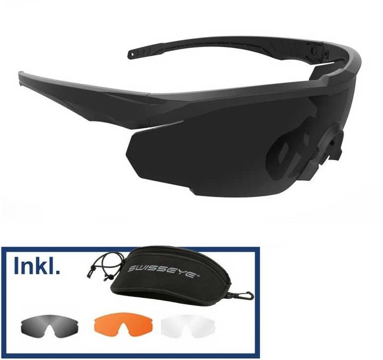 Swiss Eye BLACKHAWK PRO Tactical Glasses Juodas Taktiniai, apsauginiai, šaudymo akiniai