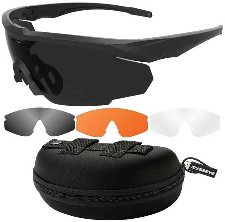 Swiss Eye BLACKHAWK PRO Tactical Glasses Juodas Taktiniai, apsauginiai, šaudymo akiniai