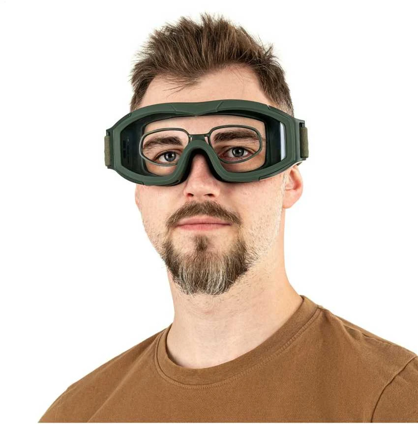 Swiss Eye F-Tac Tactical Goggles Olive Taktiniai akiniai su korekcinių akinių adapteriu