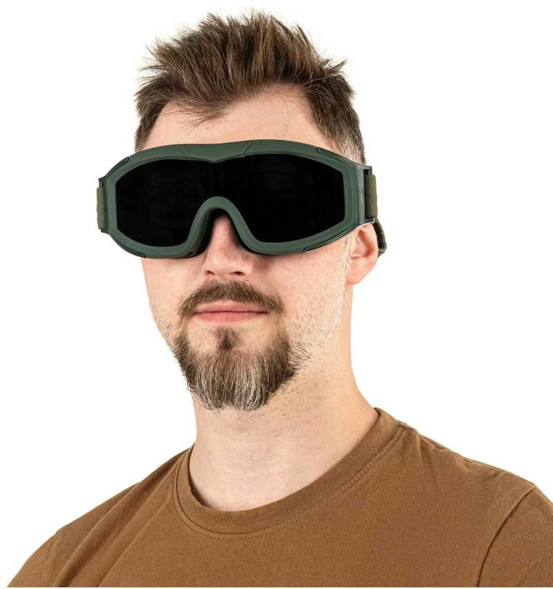 Swiss Eye F-Tac Tactical Goggles Olive Taktiniai akiniai su korekcinių akinių adapteriu