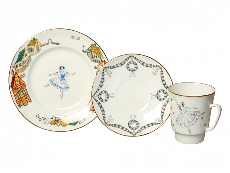 Imperial IMPERIŠKOJO LOMONOSOVO KAULINIO PORCELIANO ESPRESO PUODELIŲ RINKINYS „MAY BALLET GISELLE“ 165 ml