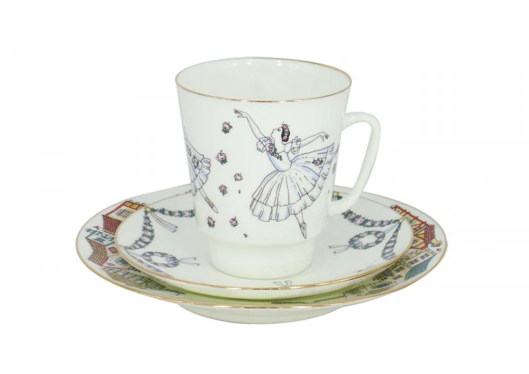 Imperial IMPERIŠKOJO LOMONOSOVO KAULINIO PORCELIANO ESPRESO PUODELIŲ RINKINYS „MAY BALLET GISELLE“ 165 ml