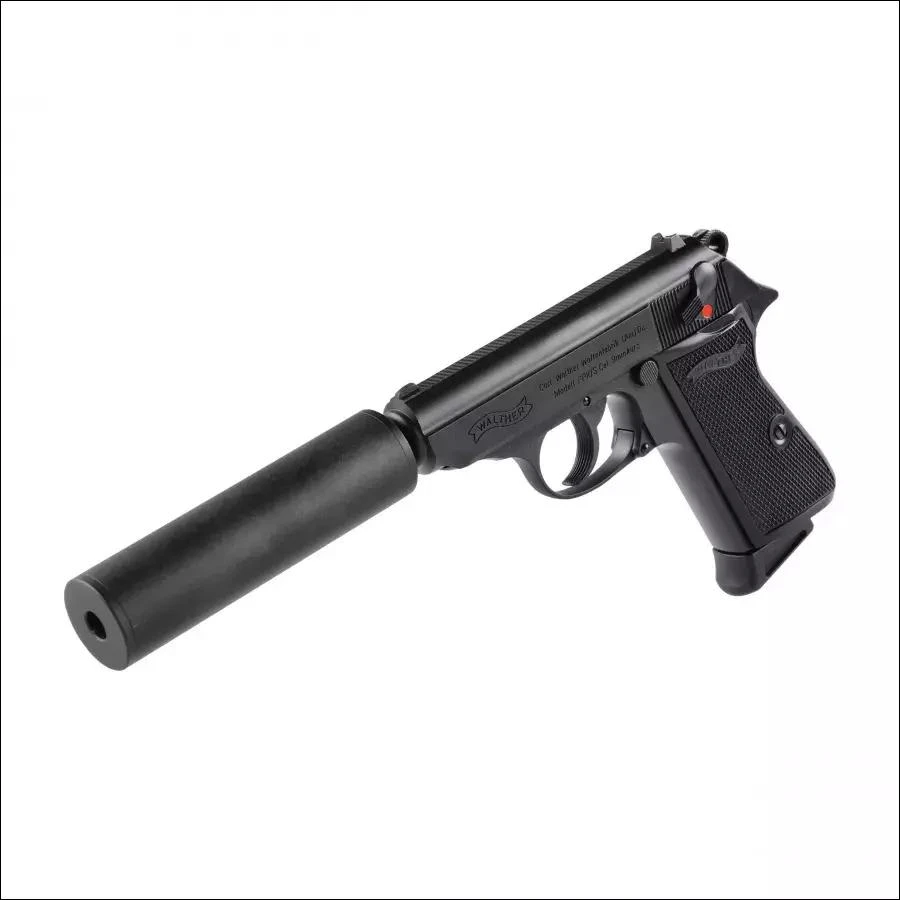 Airsoft pistoletas Walther PPK/S SD 6 mm, žalias gas