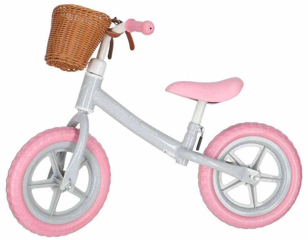 Balansinis dviratukas Trike Fix Balance su krepšeliu, rožinis