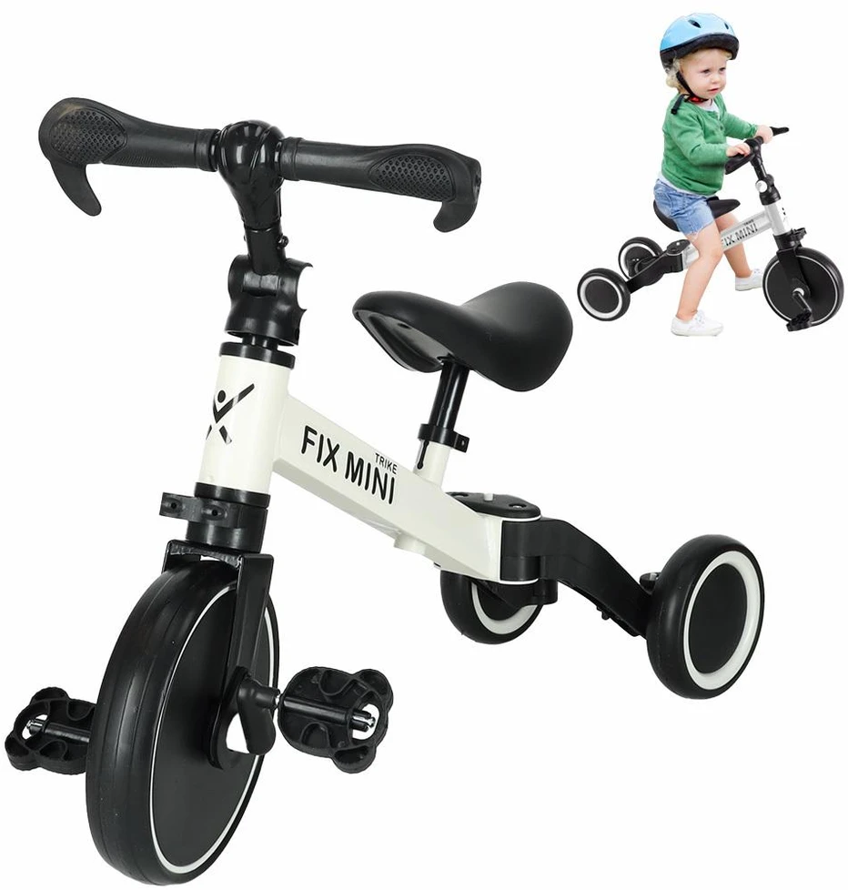 Trike Fix Mini krosinis triratukas 3in1 su pedalais baltas