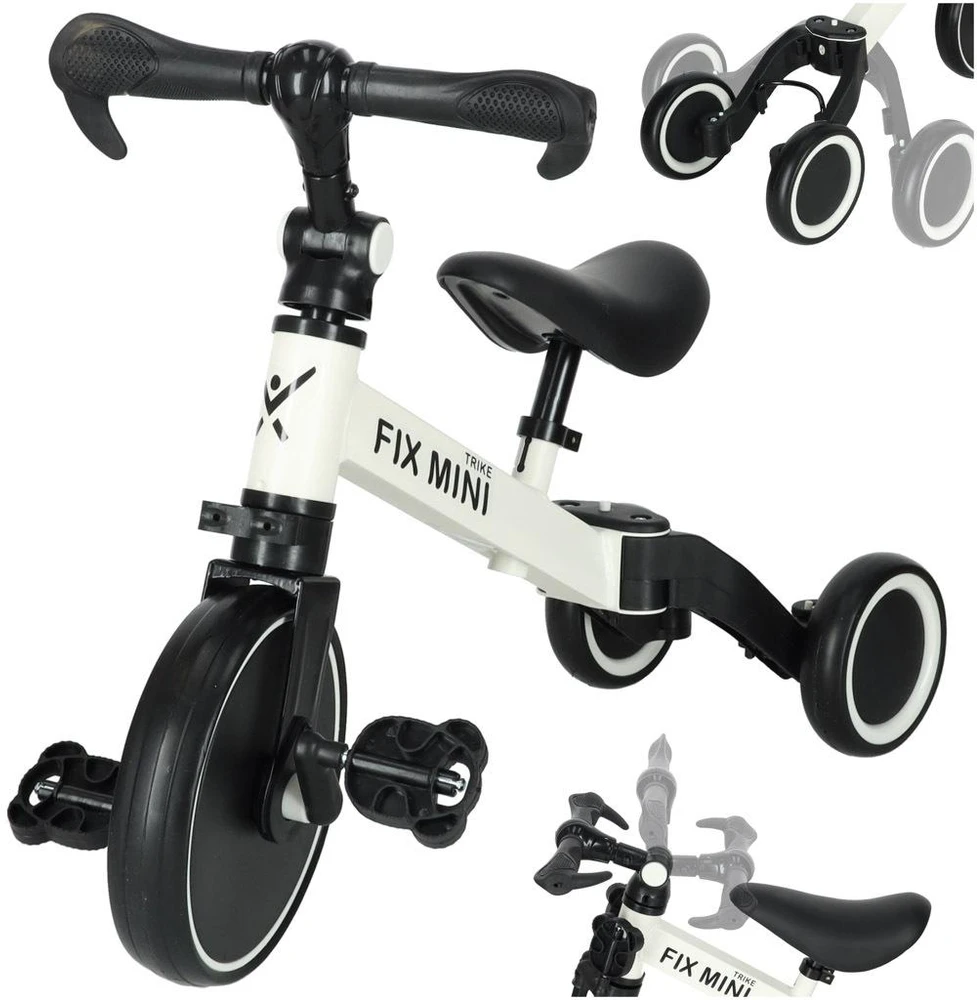 Trike Fix Mini krosinis triratukas 3in1 su pedalais baltas