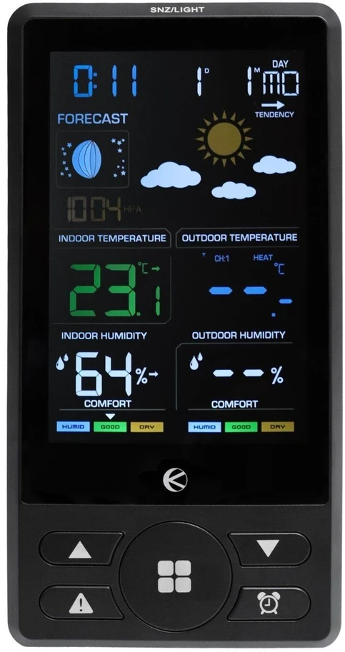Virtuvinis kombainas „Bauerkraft“ belaidė meteorologinė stotelė su termometru, barometru, laikrodžiu ir žadintuvu