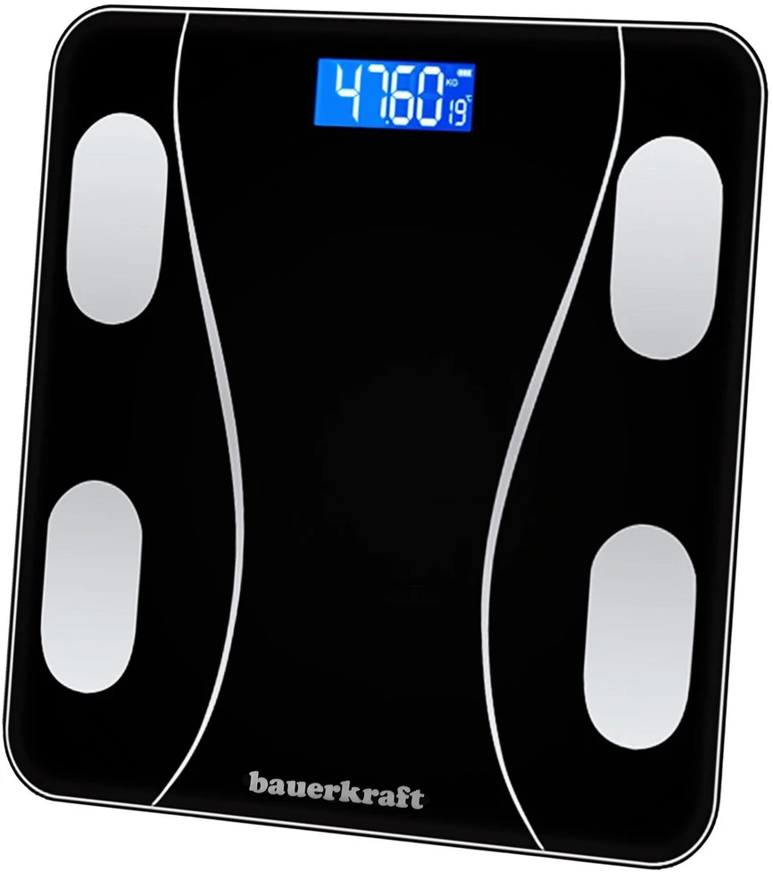 Virtuvinis kombainas Bauerkraft išmaniosios analitinės vonios svarstyklės su programėle, iki 180 kg