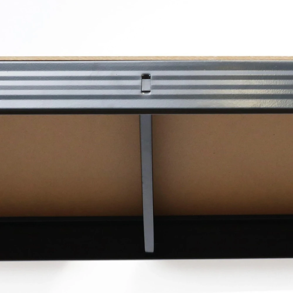 Bauerkraft Juodas metalinis sandėliavimo stelažas 2 viename su 5 šviesios spalvos lentynomis, 150 × 75 × 30 cm