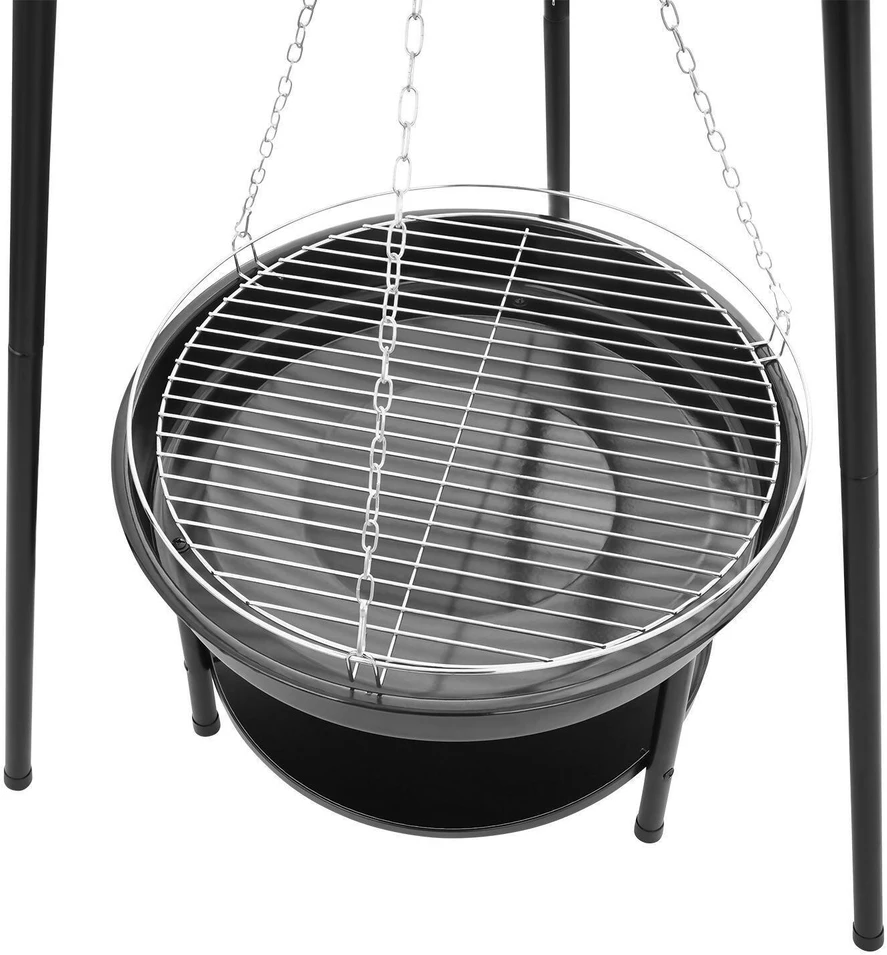 „Bauerkraft“ pakabinamas anglies grilis su laužaviete, trikojis, 2 viename