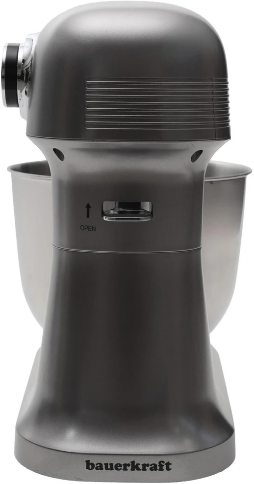 Virtuvinis kombainas Bauerkraft planetinis virtuvinis maišytuvas su 5 l dubeniu, 1500 W, mentele, tamsiai sidabrinis