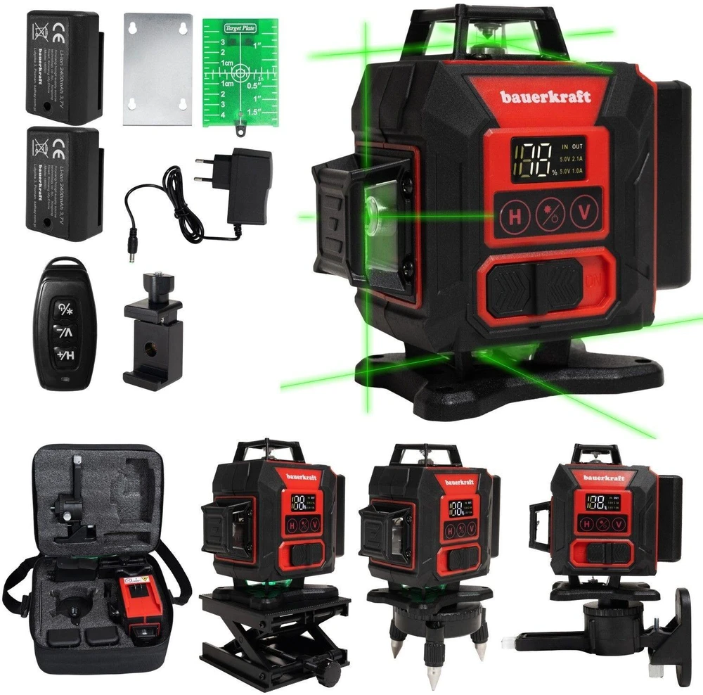Bauerkraft lazerinis nivelyras 4D 360°