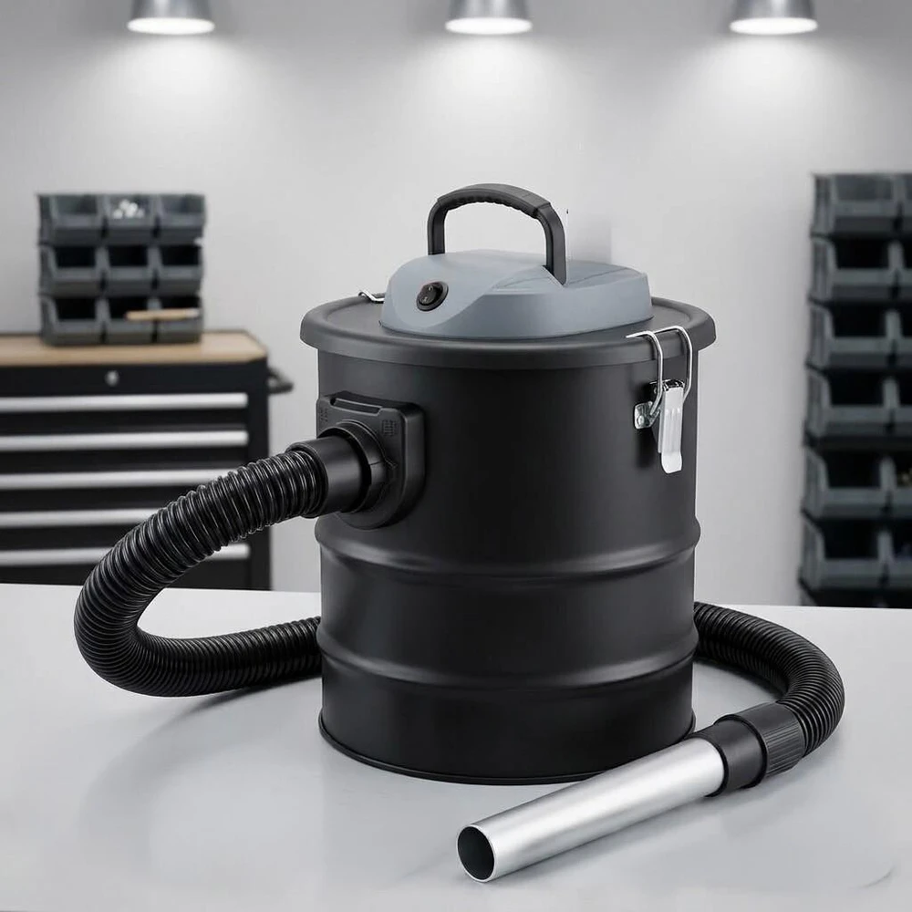Dulkių siurblys Bauerkraft Pramoninis židinio ir krosnies pelenų bei suodžių siurblys, atsparus karščiui, 15 l, 800 W