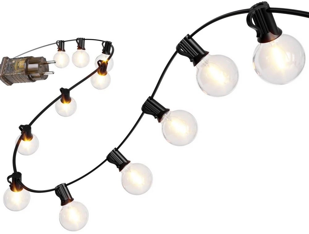 Grandininis pjūklas Bauerkraft Sodo šviesų girlianda 25x LED 15m 9 režimai sodo šviestuvai 9W