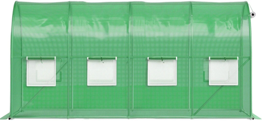 Bauerkraft sodo plėvelinis šiltnamis-tunelis 4 × 2 × 2 m, 8 m², su 8 langais