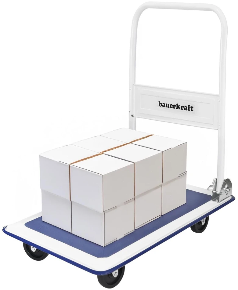 Bauerkraft Sulankstomas rankinis platforminis sandėlio transportavimo vežimėlis, 150 kg