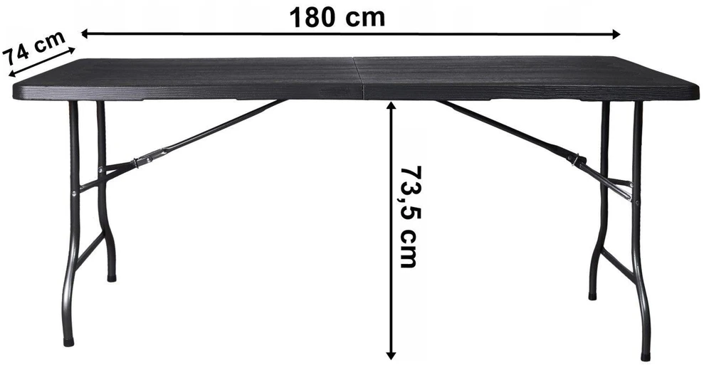 Bauerkraft sulankstomas sodo ir banketinis stalas-lagaminas, 180 cm