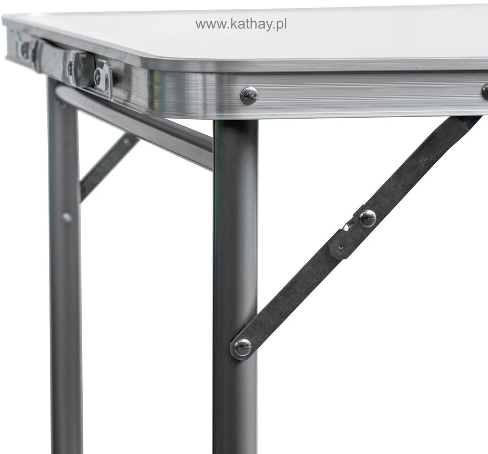 „Bauerkraft“ sulankstomas turistinis sodo stalas su rankena, reguliuojamo aukščio, 120 × 60 × 60–70 cm, baltas