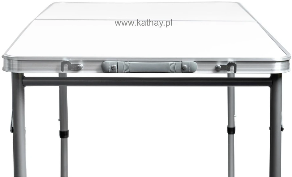 „Bauerkraft“ sulankstomas turistinis sodo stalas su rankena, reguliuojamo aukščio, 120 × 60 × 60–70 cm, baltas
