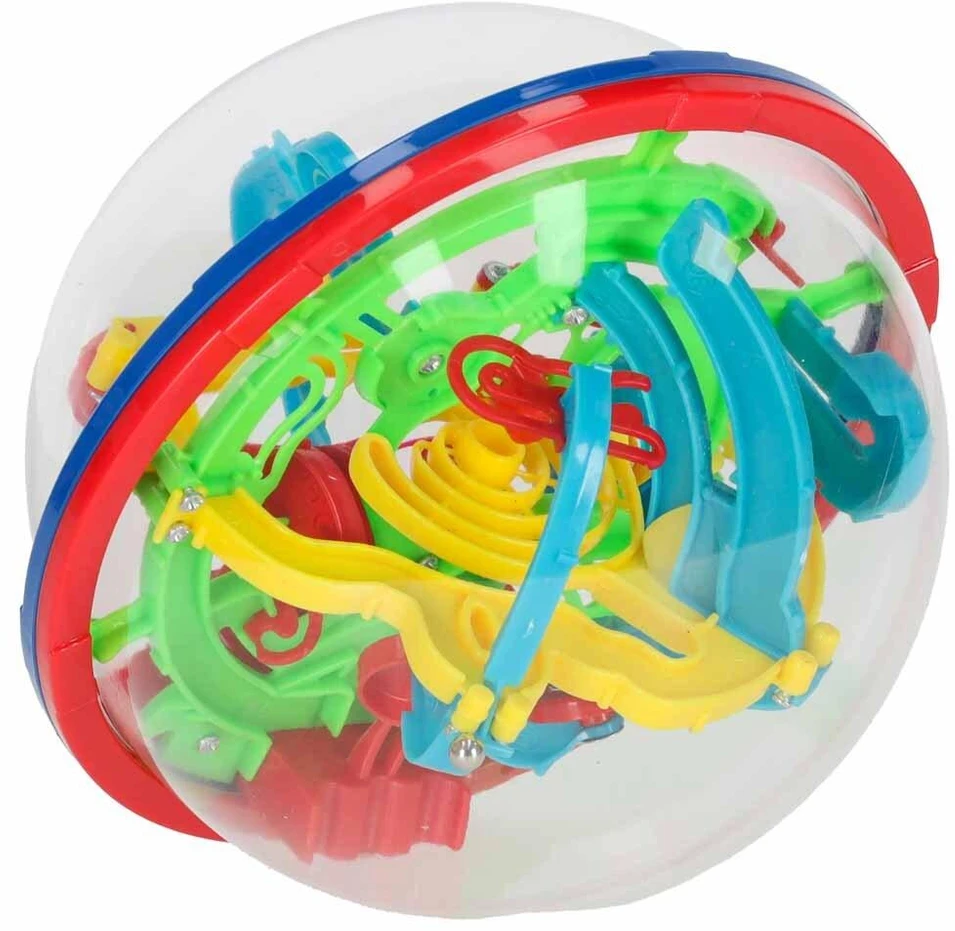 Dėlionė Ikonka 3D labirinto kamuolys, 100 lygių, įvairių spalvų, Ø 12 cm