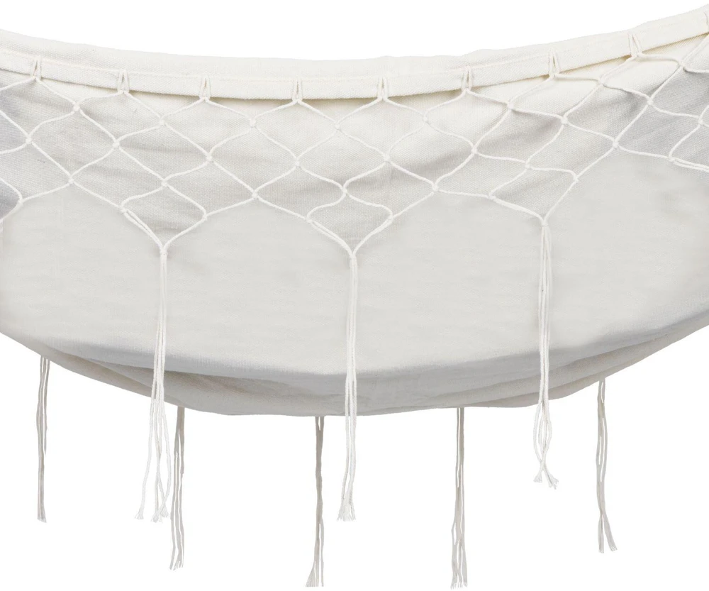 Dvivietis sodo hamakas „Bauerkraft“ su kutais, boho stiliaus, smėlio spalvos, 200 × 150 cm