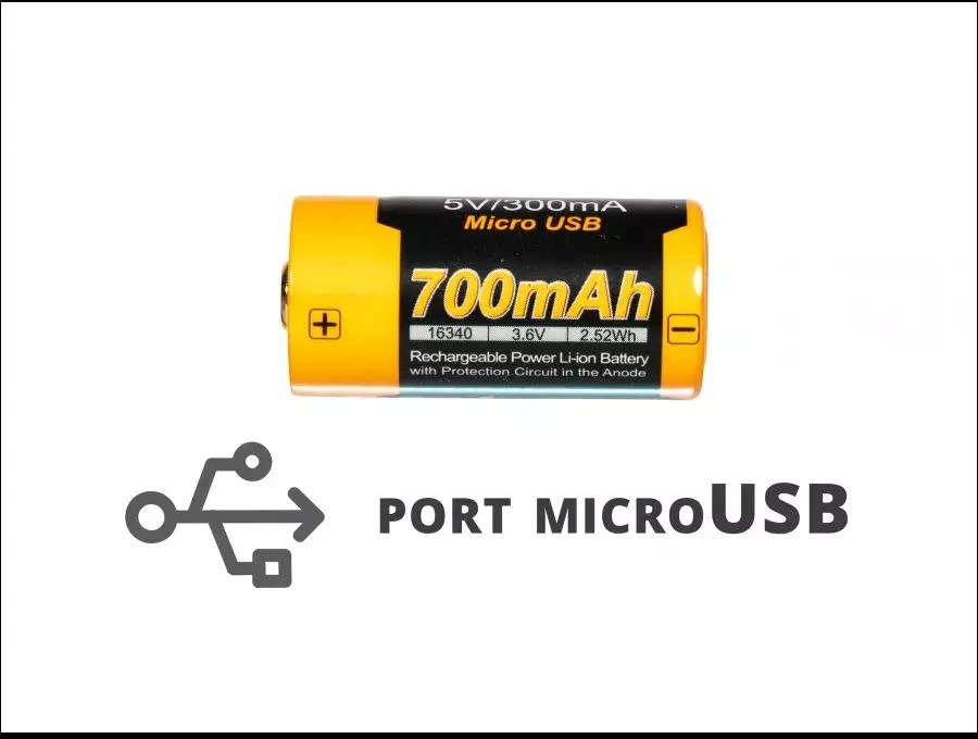 Fenix USB akumuliatorius ARB-L16UP (16340 RCR123 700 mAh 3,6 V)