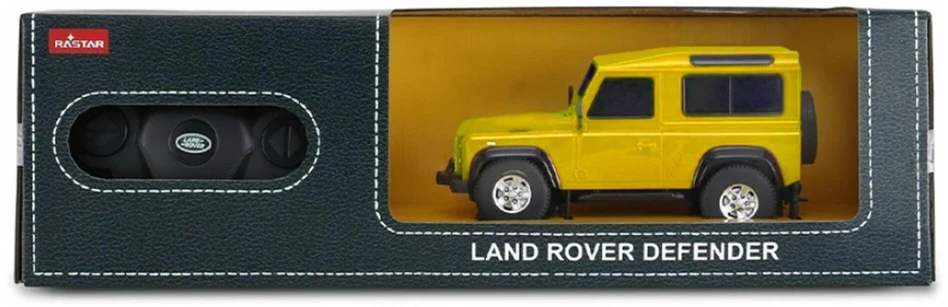 Geltonas nuotoliniu būdu valdomas automobilis „Land Rover Defender“ Rastar 78500, 1:24