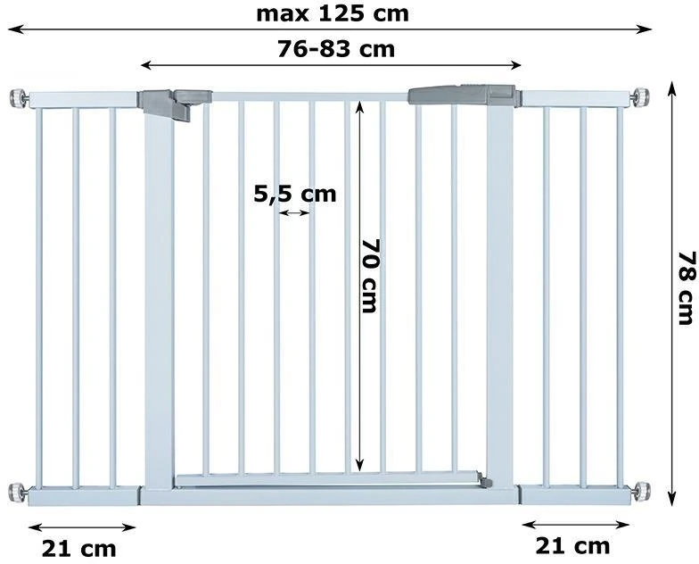 Gotel Apsauginiai varteliai laiptams ir durims, 76–125 cm
