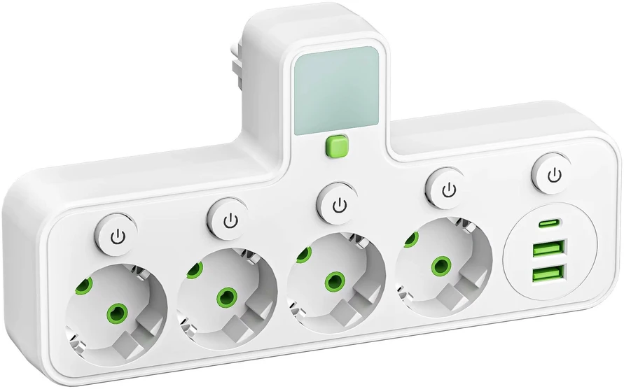 Gotel maitinimo adapteris su 3 lizdais, 2 USB ir USB-C