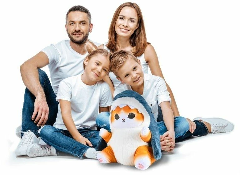 Gotel Minkšta pliušinė pagalvėlė – katinas rykliuko kostiume