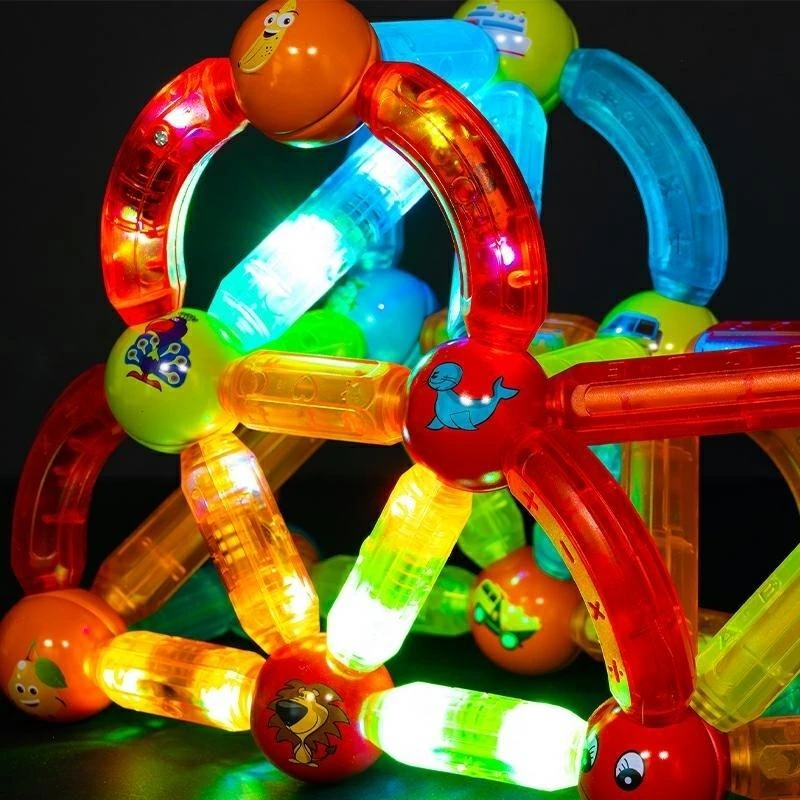 Gotel Šviečiančių fluorescencinių magnetinių kaladėlių rinkinys, 52 vnt.