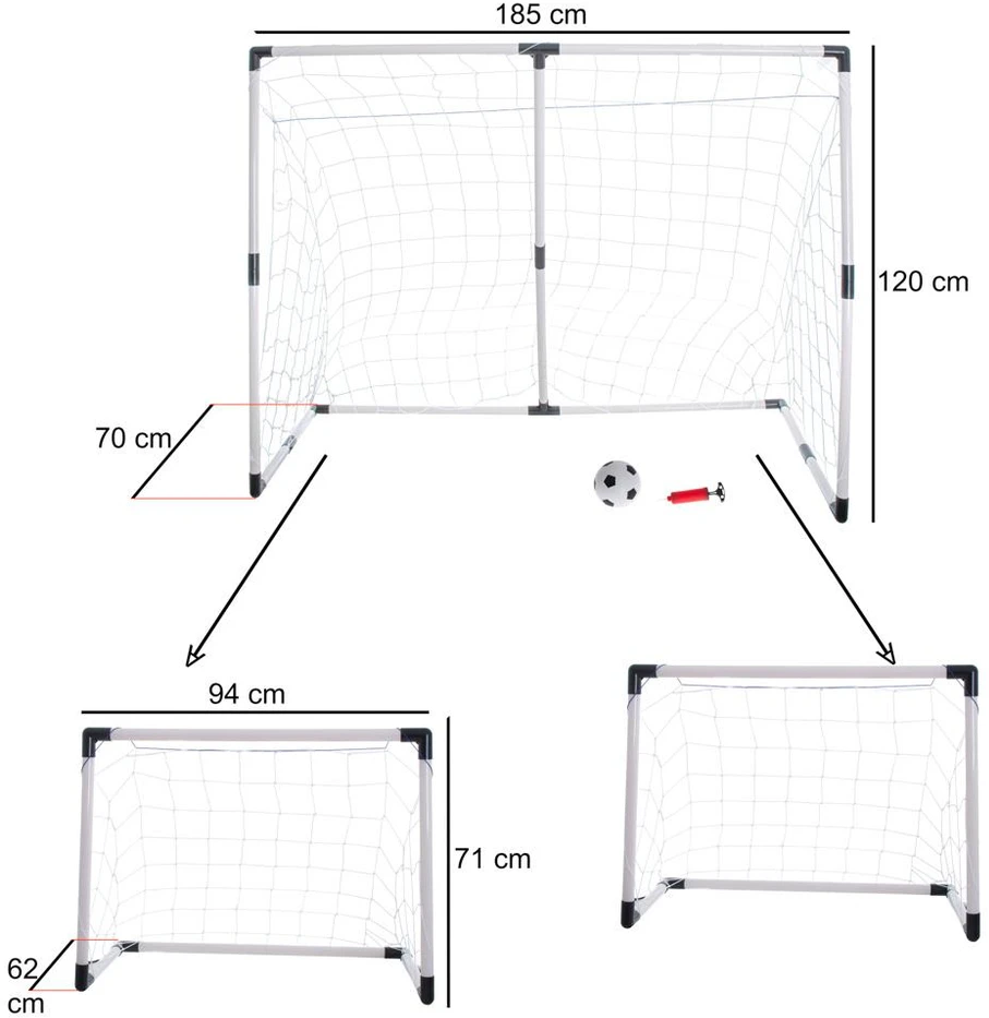 Ikonka Futbolo vartai vaikams 2in1 185x120x70cm