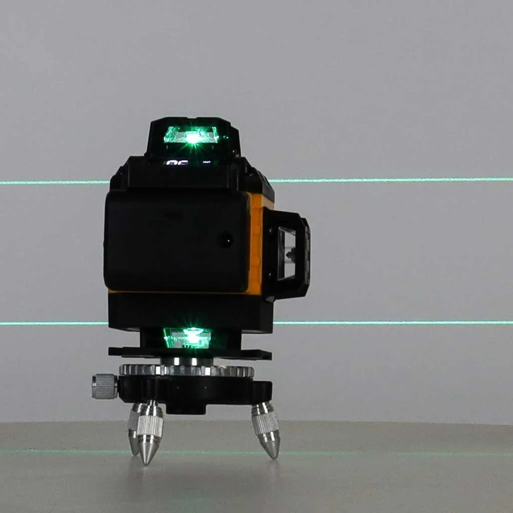 Ikonka 4D lazerinis gulsčiukas 360°, 16 linijų, su trikoju ir laikikliais
