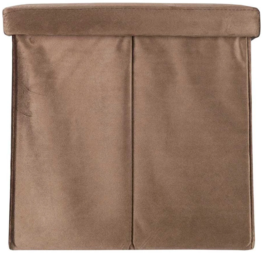 Ikonka Aksominė pufas su dėtuve 77x38x37 cm, rudas, sulankstomas