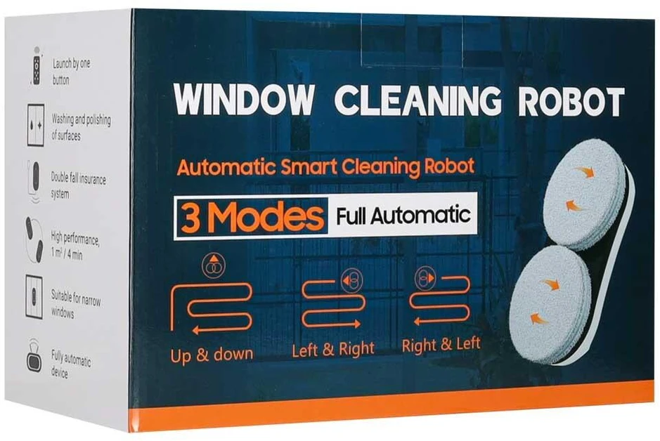 Dulkių siurblys Ikonka Automatinis langų valymo robotas – stiklo valytuvas su nuotolinio valdymo pultu, 3 režimai, 5600 Pa, 90 W