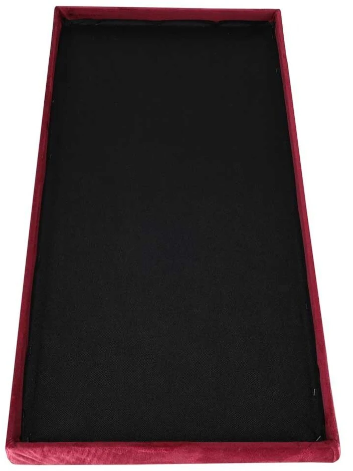 Ikonka Bordo spalvos veliūrinė sulankstoma pufa su daiktadėže 77x38x37 cm