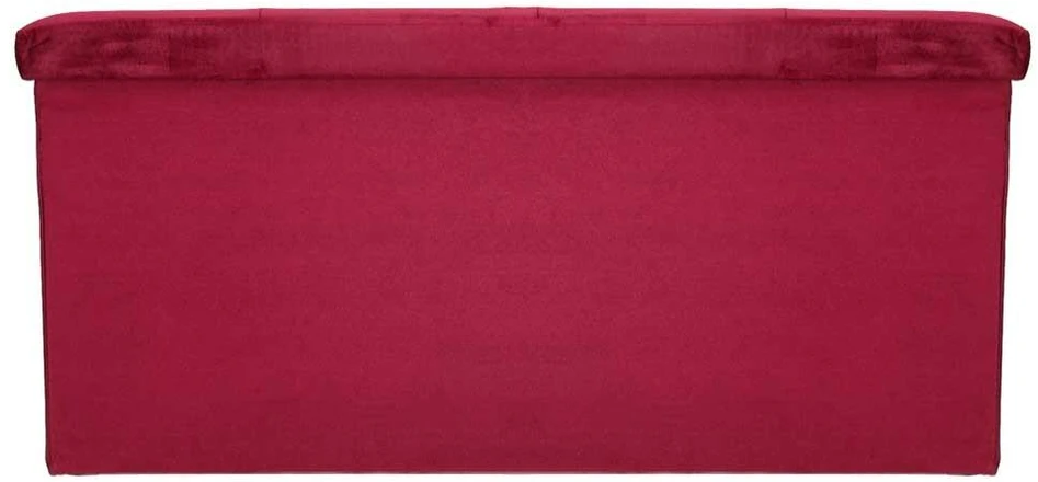 Ikonka Bordo spalvos veliūrinė sulankstoma pufa su daiktadėže 77x38x37 cm