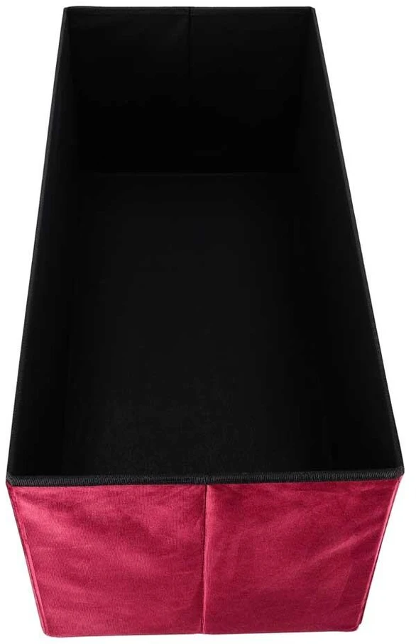 Ikonka Bordo spalvos veliūrinė sulankstoma pufa su daiktadėže 77x38x37 cm